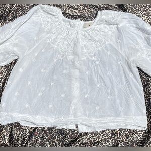 Hannah Artwear Cotton Floral Embroidered Top